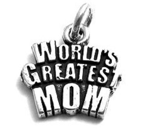Awesome "World's Greatest Mom" Talking Charm for your Amazing Mother. Wholesale Sterling Silver Charms - Jewelry