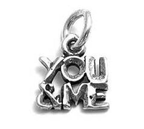 Brilliant "You & Me" Talking Charm. Wholesale Sterling Silver Charms - Jewelry